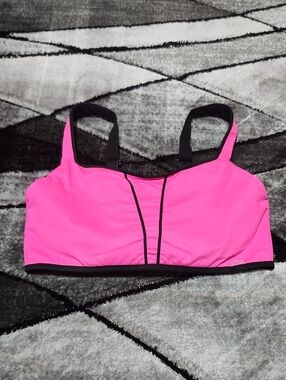 VSX SPORT NEON PINK BLACK TRIM LIGHTLY LINED UNDERWIRE HIGH-IMPACT SPORTS BRA